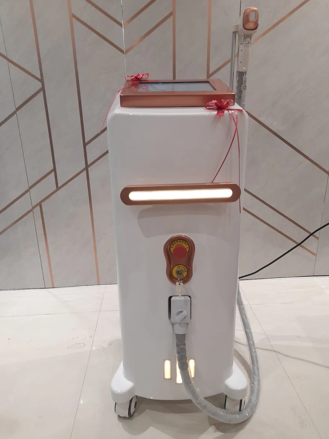 The clinic's triple-wavelength diode laser system.